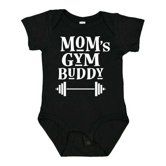Inktastic Mom's Gym Buddy Fitness Workout Boys or Girls Baby Bodysuit