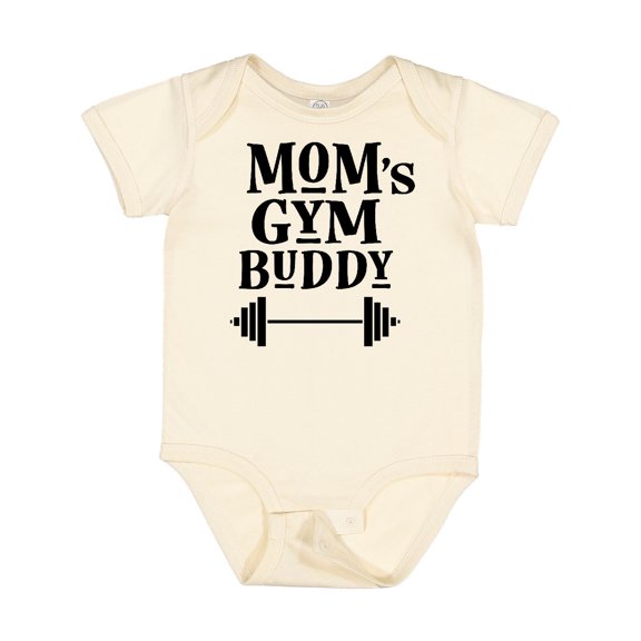 Inktastic Mom's Gym Buddy Fitness Workout Boys or Girls Baby Bodysuit