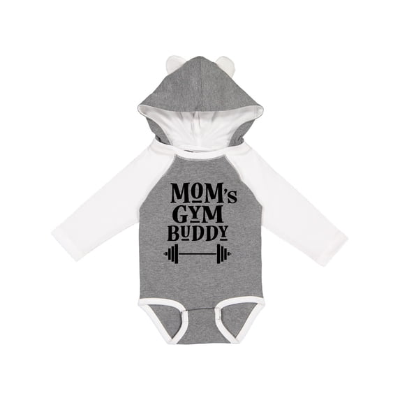 Inktastic Mom's Gym Buddy Fitness Workout Boys or Girls Long Sleeve Baby Bodysuit