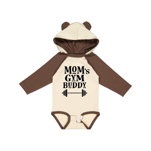 Inktastic Mom's Gym Buddy Fitness Workout Boys or Girls Long Sleeve Baby Bodysuit