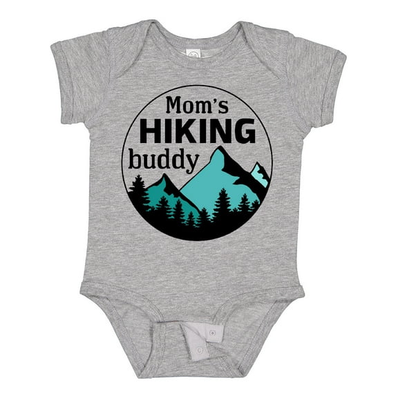 Inktastic Mom's Hiking Buddy with Mountains and Trees Boys or Girls Baby Bodysuit