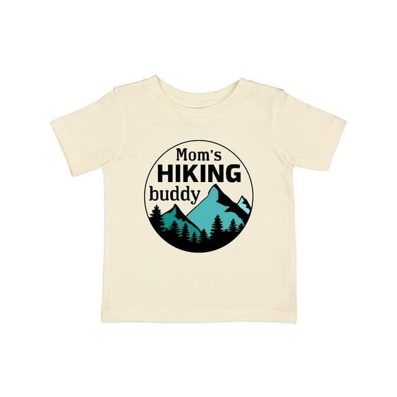 Inktastic Mom's Hiking Buddy with Mountains and Trees Boys or Girls Baby T-Shirt
