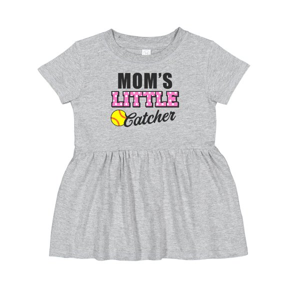 Inktastic Mom's Little Catcher Softball Girls Baby Dress