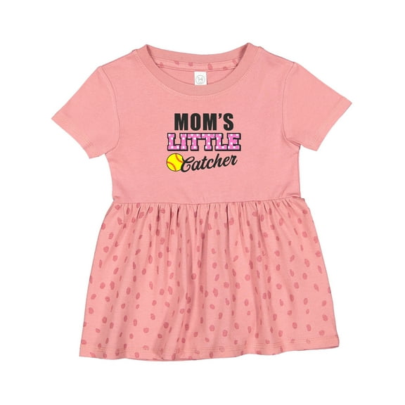 Inktastic Mom's Little Catcher Softball Girls Baby Dress