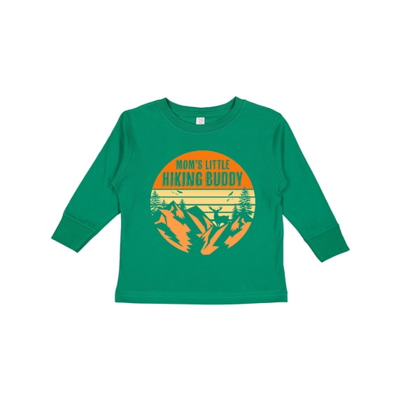 Inktastic Mom's Little Hiking Buddy Boys or Girls Long Sleeve Toddler T-Shirt