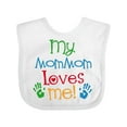 thumbnail image 1 of Inktastic Mommom Loves Me Childs Boys or Girls Baby Bib, 1 of 4