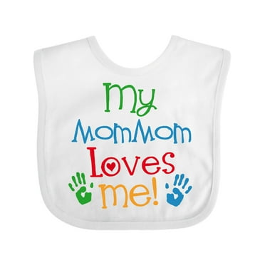 Inktastic Mommom Loves Me Childs Boys or Girls Baby Bib