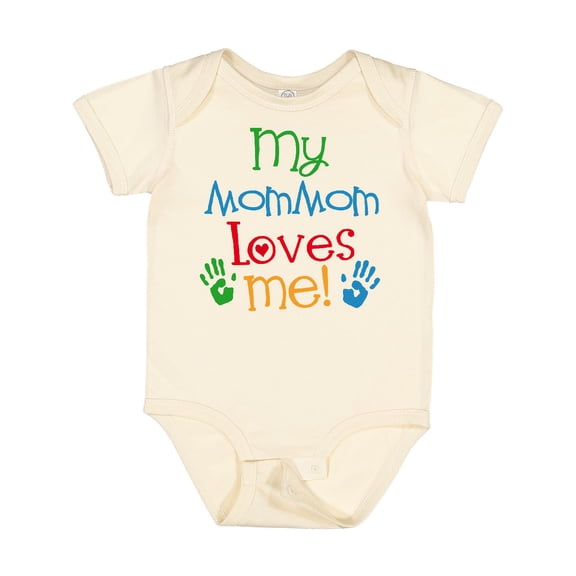 Inktastic Mommom Loves Me Childs Boys or Girls Baby Bodysuit