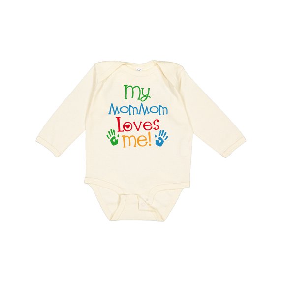 Inktastic Mommom Loves Me Childs Boys or Girls Long Sleeve Baby Bodysuit