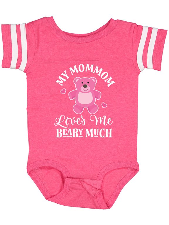 Inktastic Mommom Loves Me Girls Bear Girls Baby Bodysuit