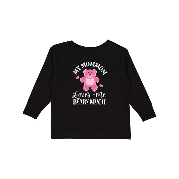 Inktastic MomMom Loves Me Girls Bear Girls Long Sleeve Toddler T-Shirt