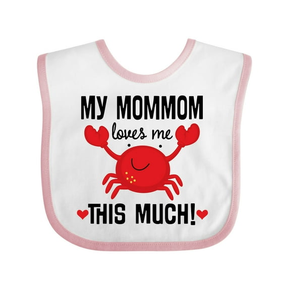 Inktastic Mommom Loves Me Grandson Boys or Girls Baby Bib
