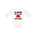 thumbnail image 1 of Inktastic MomMom Loves Me Grandson Boys or Girls Long Sleeve Baby Bodysuit, 1 of 5