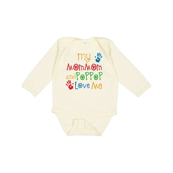 Inktastic Mommom and Poppop Love Me Boys or Girls Long Sleeve Baby Bodysuit