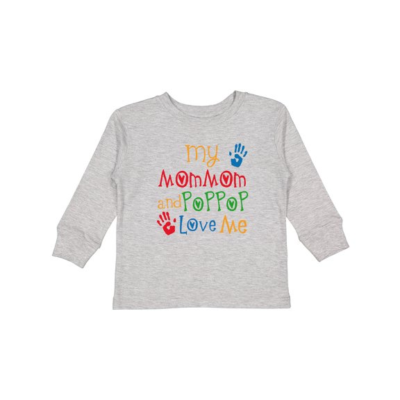 Inktastic Mommom and Poppop Love Me Boys or Girls Long Sleeve Toddler T-Shirt