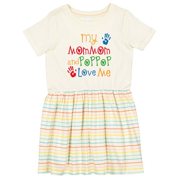 Inktastic Mommom and Poppop Love Me Girls Toddler Dress