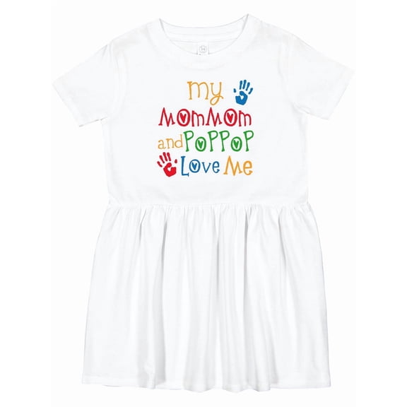 Inktastic Mommom and Poppop Love Me Girls Toddler Dress