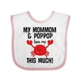 thumbnail image 1 of Inktastic Mommom and Poppop Love Me Grandson Boys or Girls Baby Bib, 1 of 4