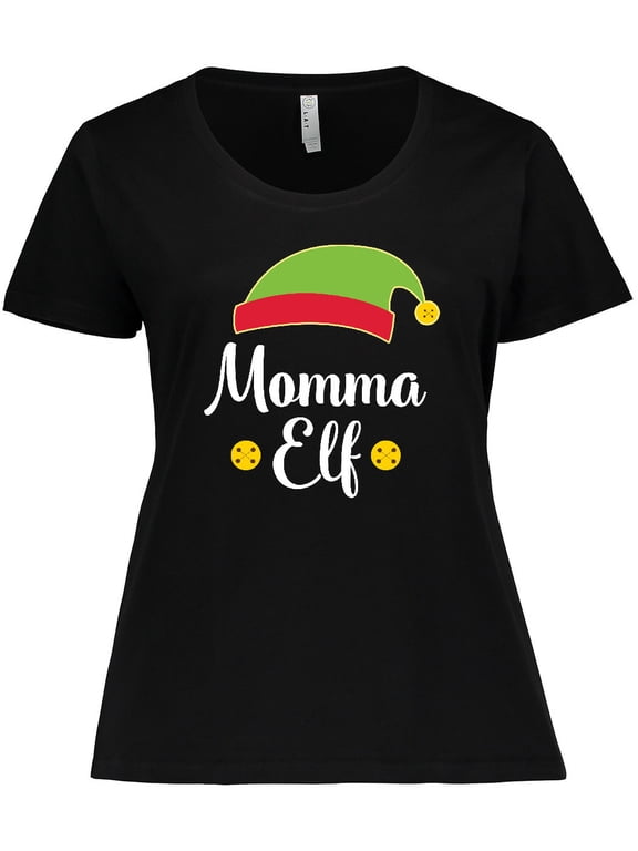 Momma Elf Christmas Holiday Women's Plus Size T-Shirt