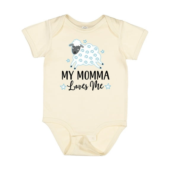 Inktastic Momma Loves Me Lamb Boys or Girls Baby Bodysuit