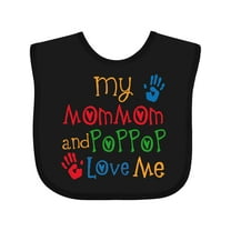Inktastic Mommom and Poppop Love Me Boys or Girls Baby Bib