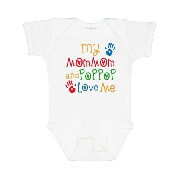 Inktastic Mommom and Poppop Love Me Boys or Girls Baby Bodysuit