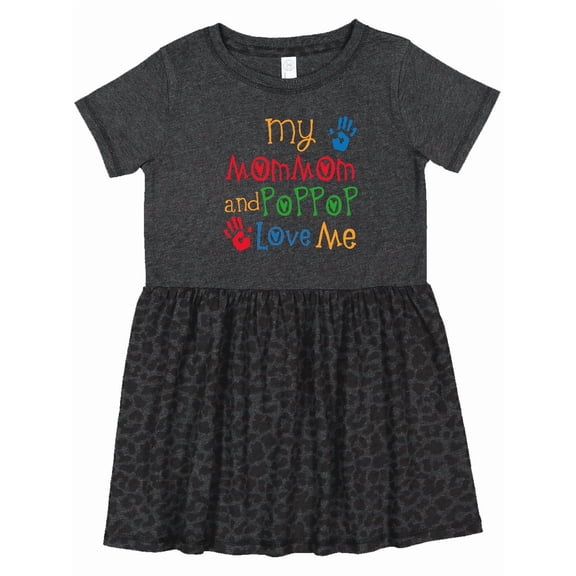 Inktastic Mommom and Poppop Love Me Girls Toddler Dress