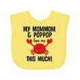 thumbnail image 1 of Inktastic Mommom and Poppop Love Me Grandson Boys or Girls Baby Bib, 1 of 4