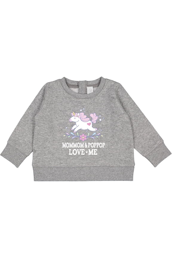 Mommom and Poppop Love Me Unicorn Baby Sweatshirt