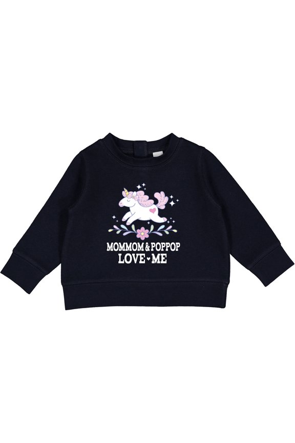 Mommom and Poppop Love Me Unicorn Baby Sweatshirt