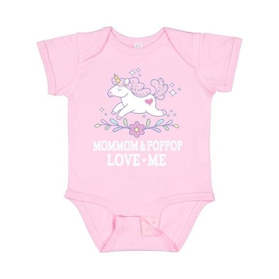 Inktastic Mommom and Poppop Love Me Unicorn Girls Baby Bodysuit
