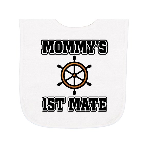 Inktastic Mommy 1st Mate Sailing Baby Terry Cloth Bib