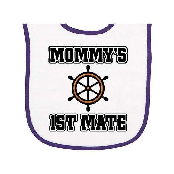 Inktastic Mommy 1st Mate Sailing Baby Terry Cloth Bib