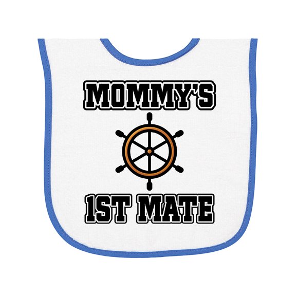 Inktastic Mommy 1st Mate Sailing Baby Terry Cloth Bib