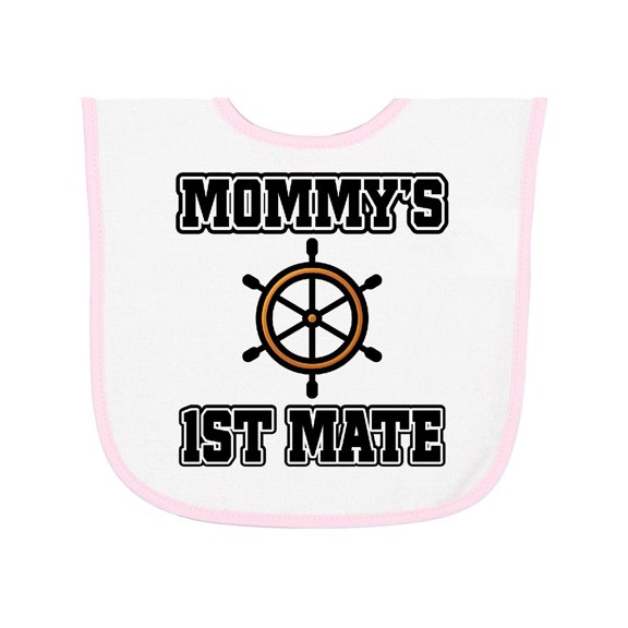Inktastic Mommy 1st Mate Sailing Baby Terry Cloth Bib