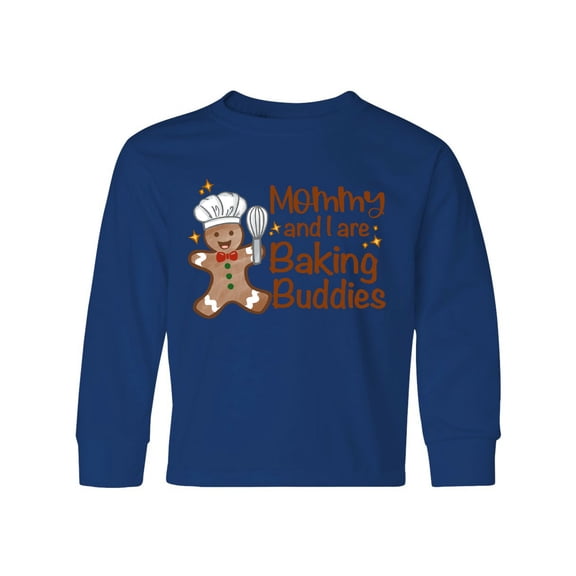 Inktastic Mommy And I Are Baking Buddies Long Sleeve Youth T-Shirt