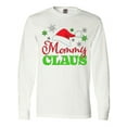 thumbnail image 1 of Inktastic Mommy Claus with Christmas Santa Hat and Snowflakes Long Sleeve T-Shirt, 1 of 5