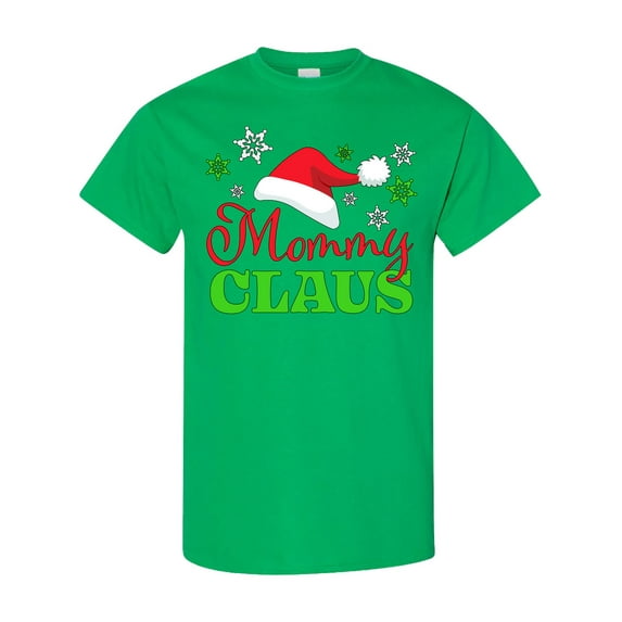 Inktastic Mommy Claus with Christmas Santa Hat and Snowflakes T-Shirt