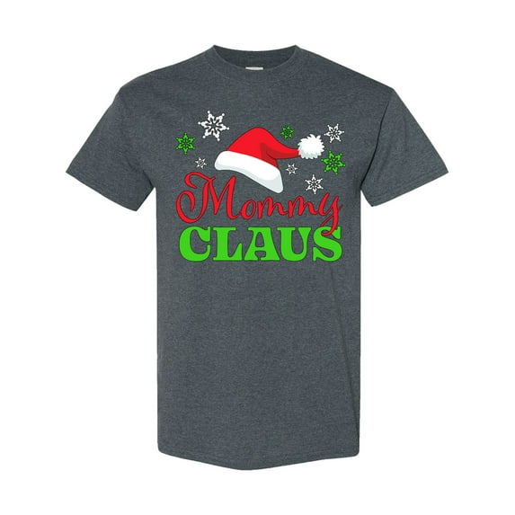 Inktastic Mommy Claus with Christmas Santa Hat and Snowflakes T-Shirt