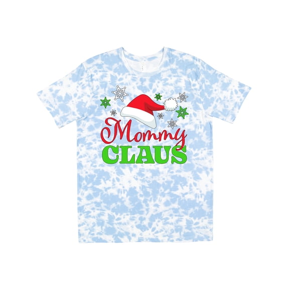 Inktastic Mommy Claus with Christmas Santa Hat and Snowflakes T-Shirt