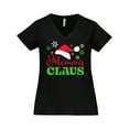 thumbnail image 1 of Inktastic Mommy Claus with Christmas Santa Hat and Snowflakes Women's Plus Size V-Neck T-Shirt, 1 of 5