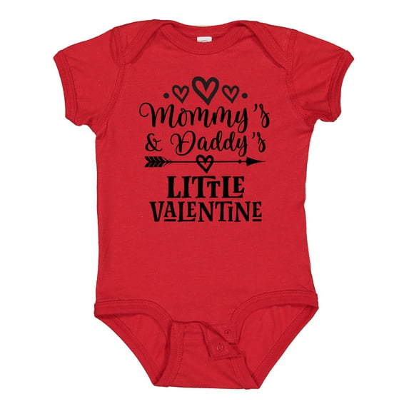 Inktastic Mommy Daddy Little Valentine Boys or Girls Baby Bodysuit