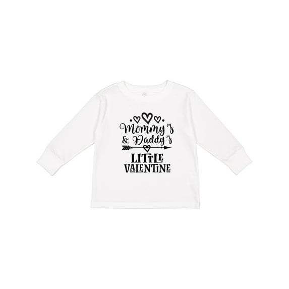 Inktastic Mommy Daddy Little Valentine Boys or Girls Long Sleeve Toddler T-Shirt