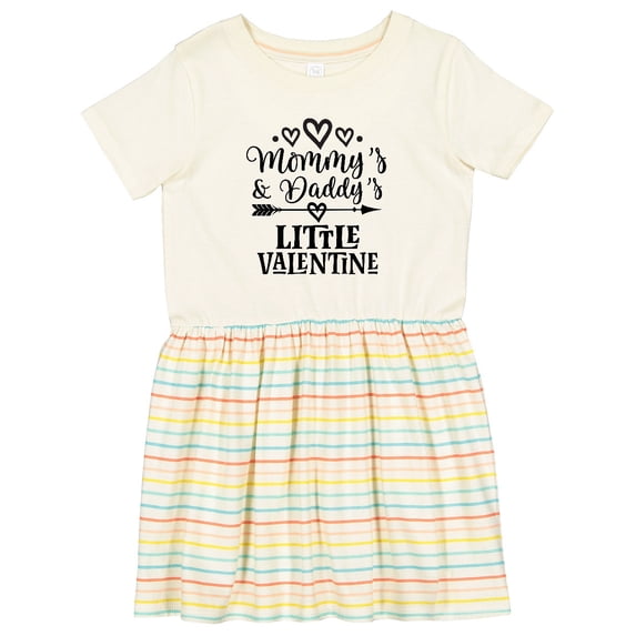 Inktastic Mommy Daddy Little Valentine Girls Toddler Dress