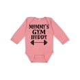 thumbnail image 1 of Inktastic Mommy Gym Buddy Workout Boys or Girls Long Sleeve Baby Bodysuit, 1 of 5
