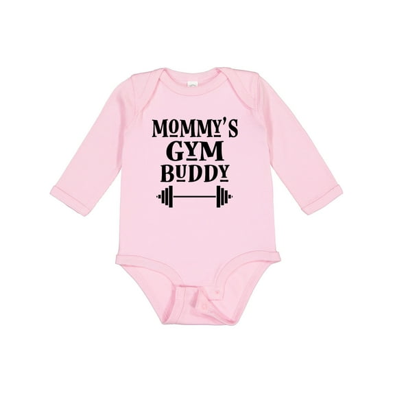 Inktastic Mommy Gym Buddy Workout Boys or Girls Long Sleeve Baby Bodysuit