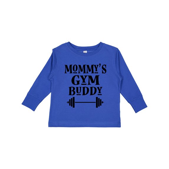 Inktastic Mommy Gym Buddy Workout Boys or Girls Long Sleeve Toddler T-Shirt