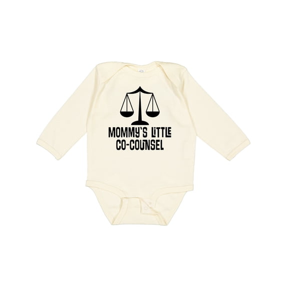 Inktastic Mommy Little Co Counsel Lawyer Boys or Girls Long Sleeve Baby Bodysuit