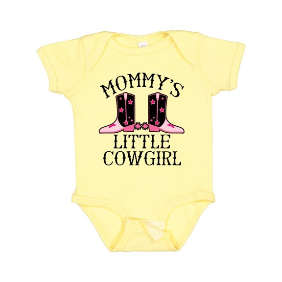 Inktastic Mommy Little Cowgirl Baby Clothes Girls Baby Bodysuit