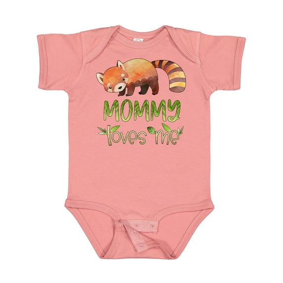 Inktastic Mommy Loves Me Cute Red Panda Boys or Girls Baby Bodysuit